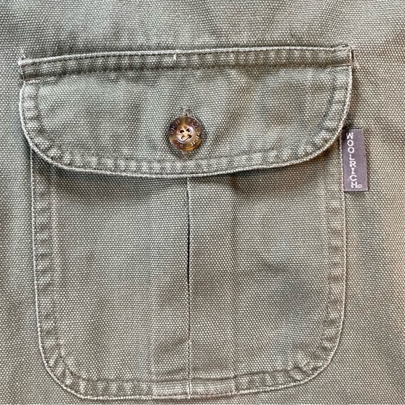 Vintage Woolrich Green Canvas Shirt Jacket, fully lined, XXL. Button-up. - Picture 4 of 14